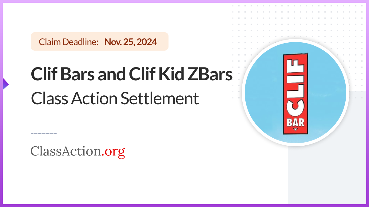 Clif Bar Settlement Claim Form Class Action Lawsuit